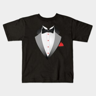 black & red tuxedo Kids T-Shirt